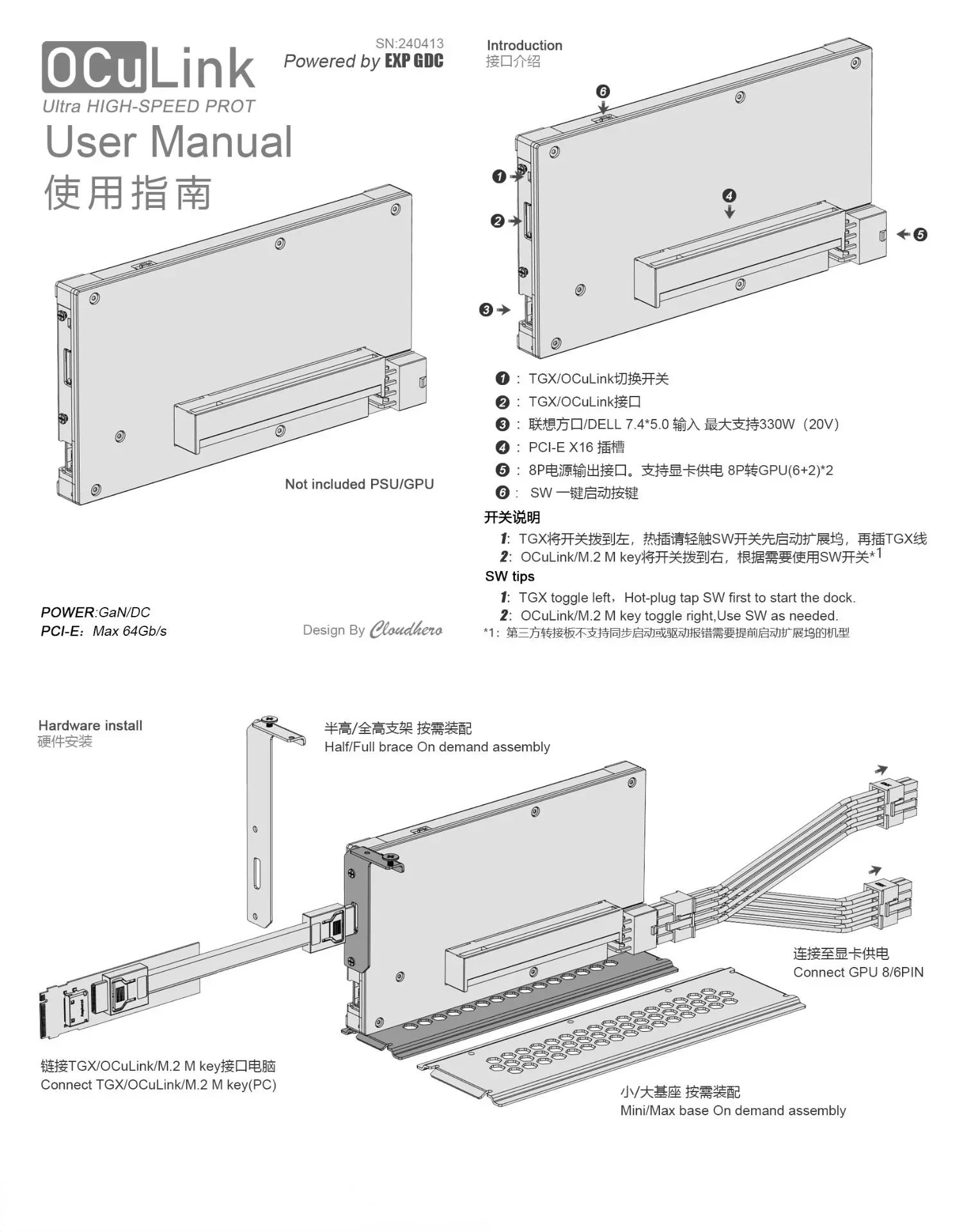OCuP4GaN OCuLink GPU Dock Case - Oculink Egpu Mini Pc reseña y precio