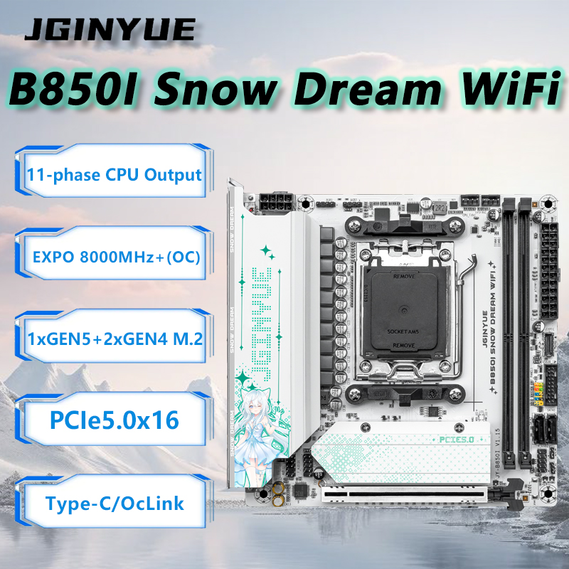 Placa base WiFi JGINYUE B850i  - Nas Motherboard 8 Sata Mini Itx reseña y precio